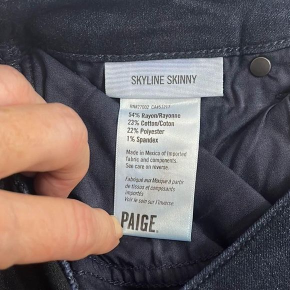 PAIGE Women's Skyline Transcend Mid Rise Skinny Fit Jean SIZE 28 COLOR MONA - Picture 4 of 5